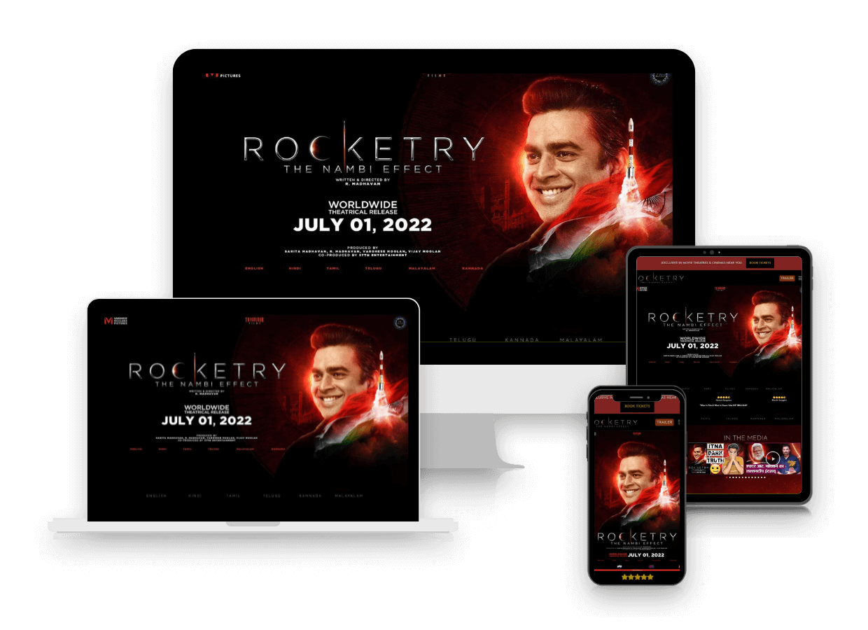 Rocketry Movie Website Design Developer